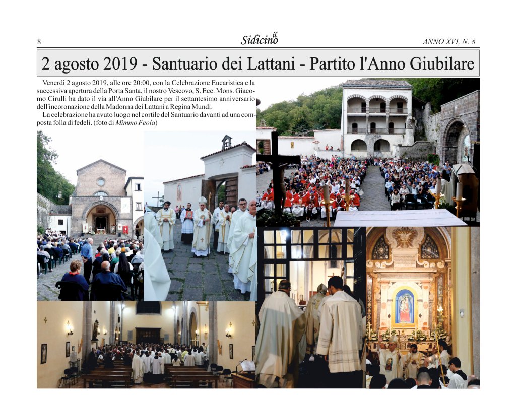 2 agosto 2019 – Santuario dei Lattani – Partito l’Anno&nbsp;Giubilare